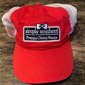 Simply Southern Red and White Mesh Baseball Cap